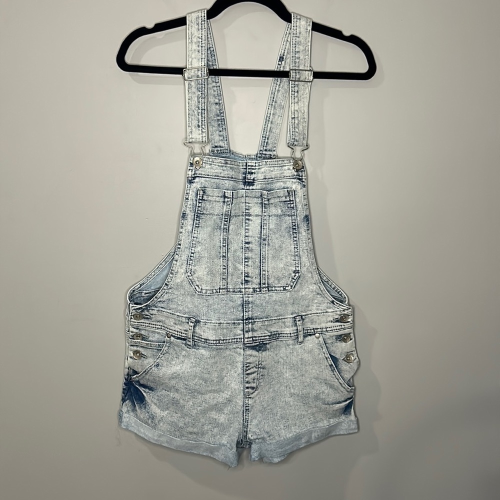 Jean Shortalls Acid Wash Blue  Junior's Size 9